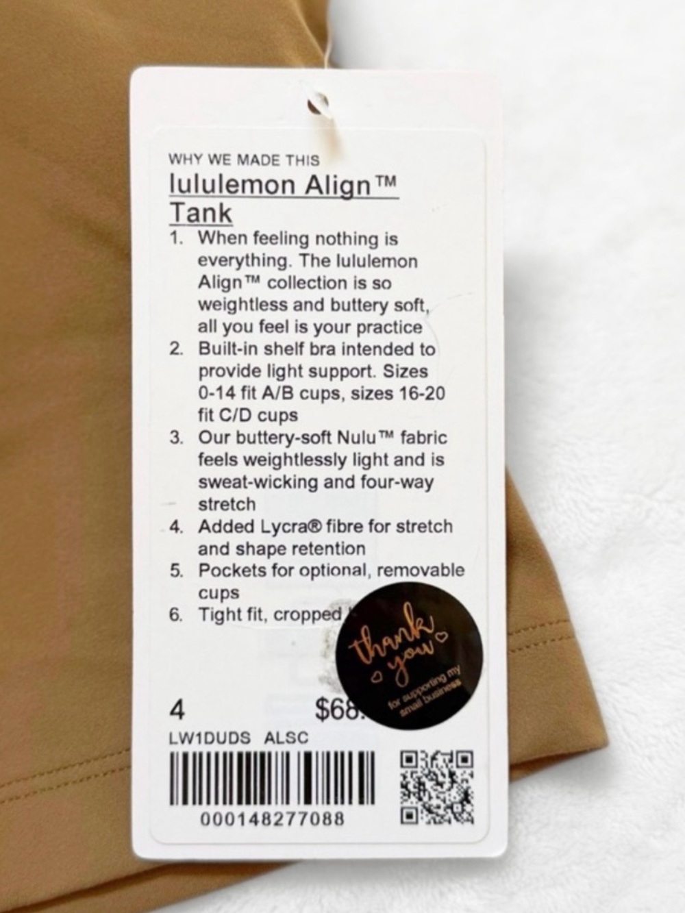 NWT Lululemon SET - Align Tank + Align Skirt – Allspice – Size 4 (SOLD OUT) - Picture 10 of 15